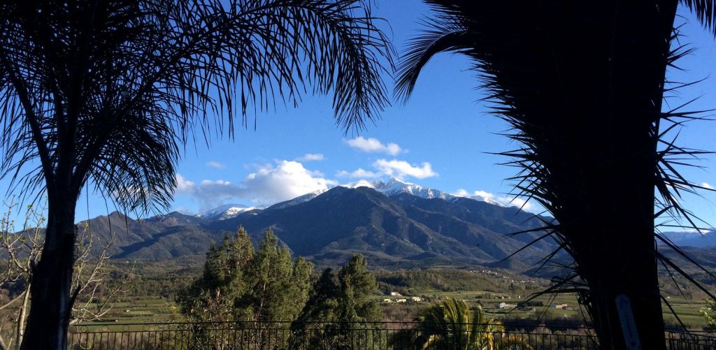 Vue panoramique plein sur sur le massif du Canigou