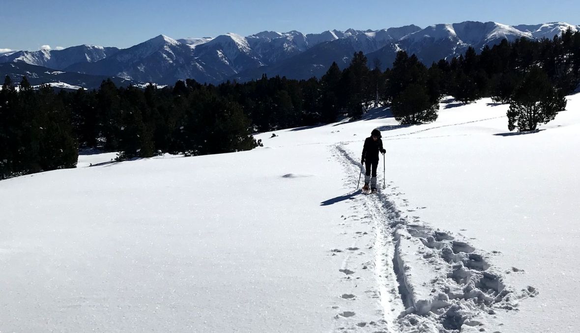 Boucle rando raquette Lac d'Aude depuis les Angles capcir
