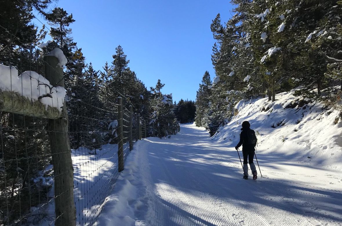 Piste raquette balisée les Angles Lac Aude