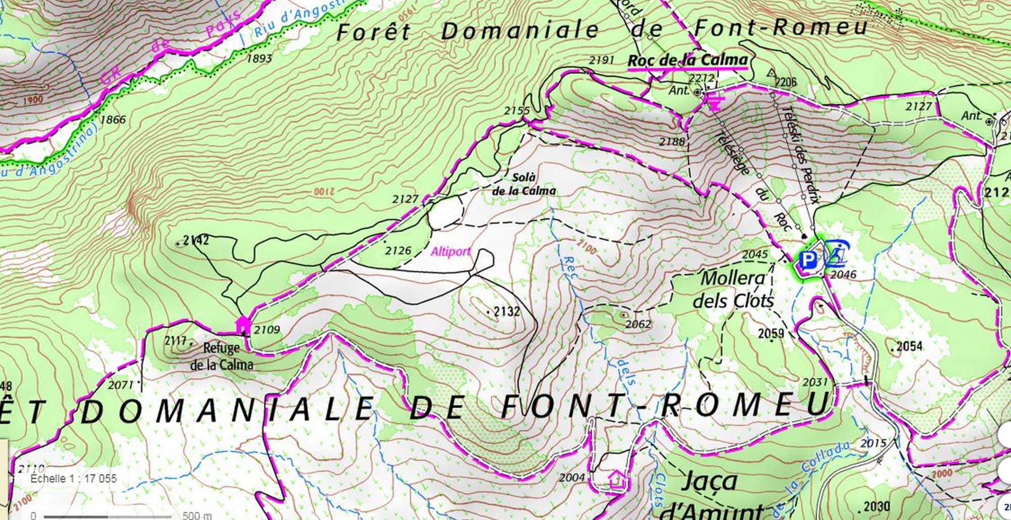 carte rando nordique font romeu
