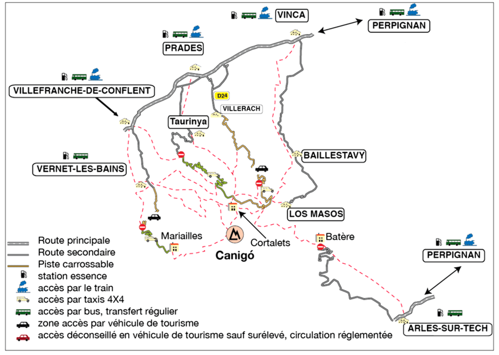 reglementation acces pistes canigou en voiture 4x4 vtt