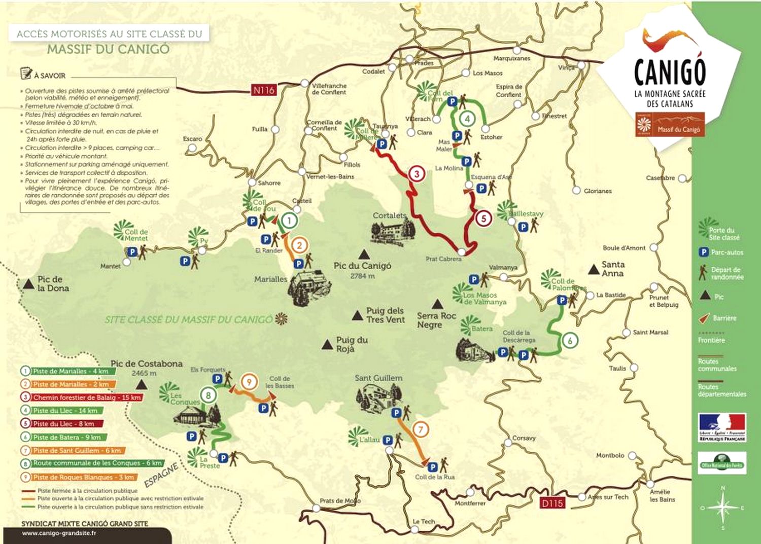 acces piste canigou cortalet voiture