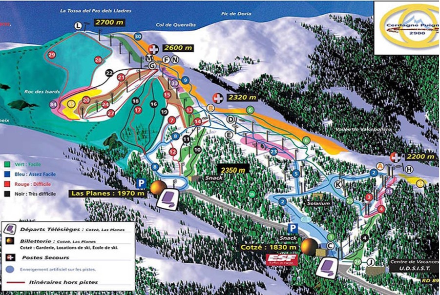 plan pistes ski alpin puigmal rossignol
4 saisons cerdanya