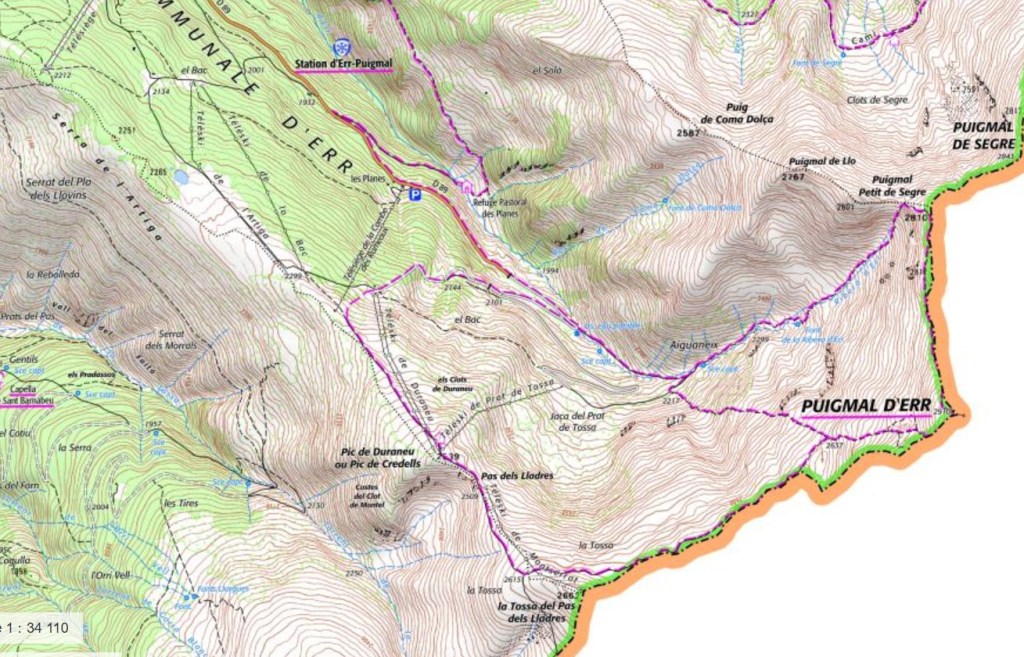 topo rando raquettes ski puigmal trace
