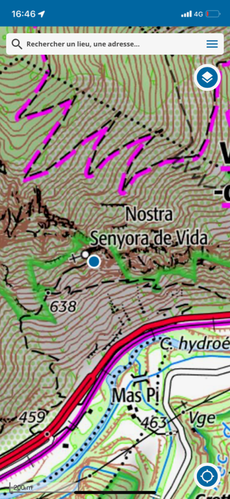 carte accès la chapelle de notre dame de vie au dessus de villfranche de conflent pyrénées orientales en randonnée balade en famille